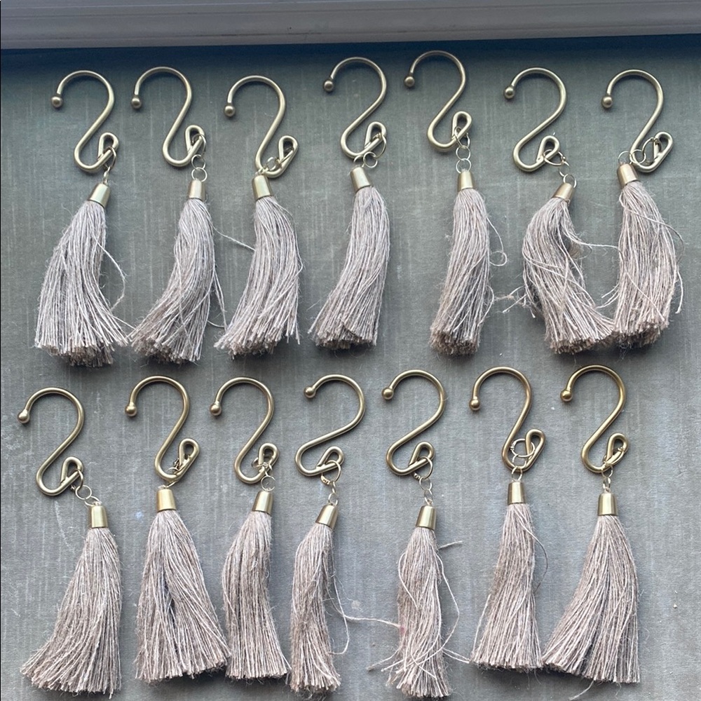 Pottery Barn Brass Curtain Rod Tassels